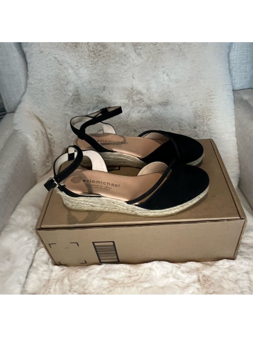 Eric Michael Black Espadrille Wedges
